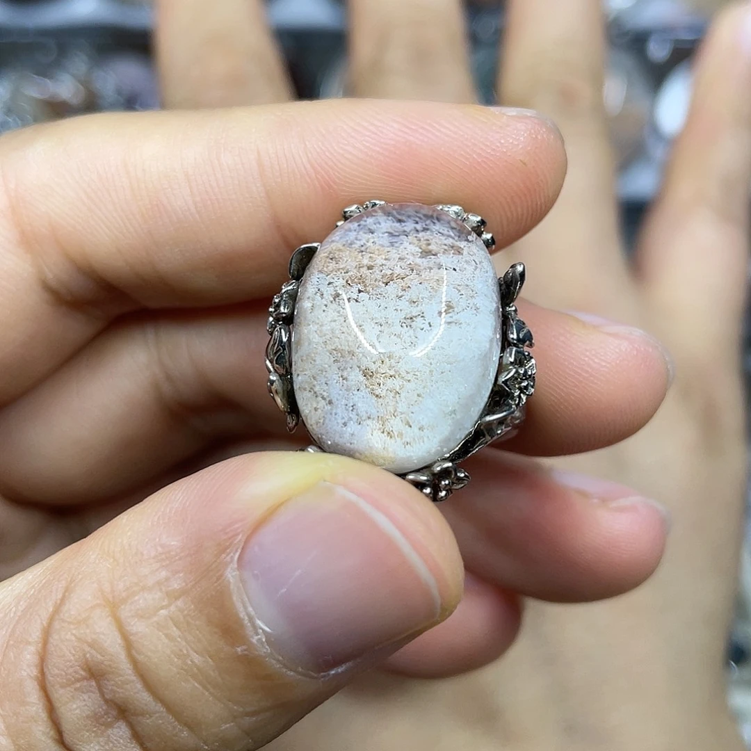 【闪购商品】银S925镶嵌珠宝半成品水晶戒指