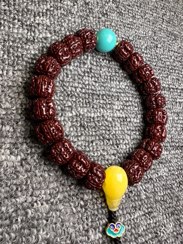 小金刚手持14➕藏式盘龙纹直切 老树籽机刷牛津红