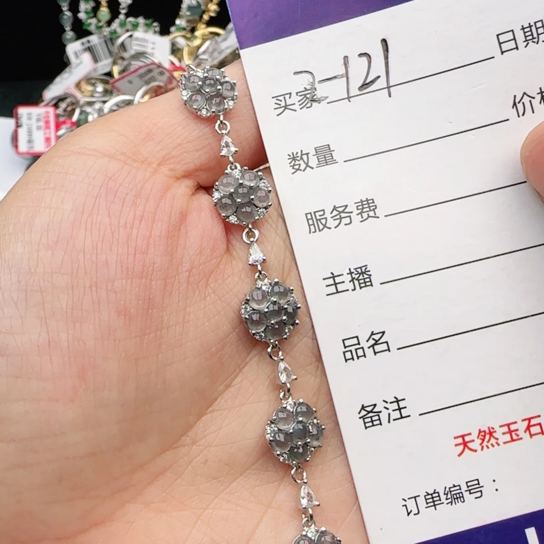 翡翠戒指银S925镶嵌戒指