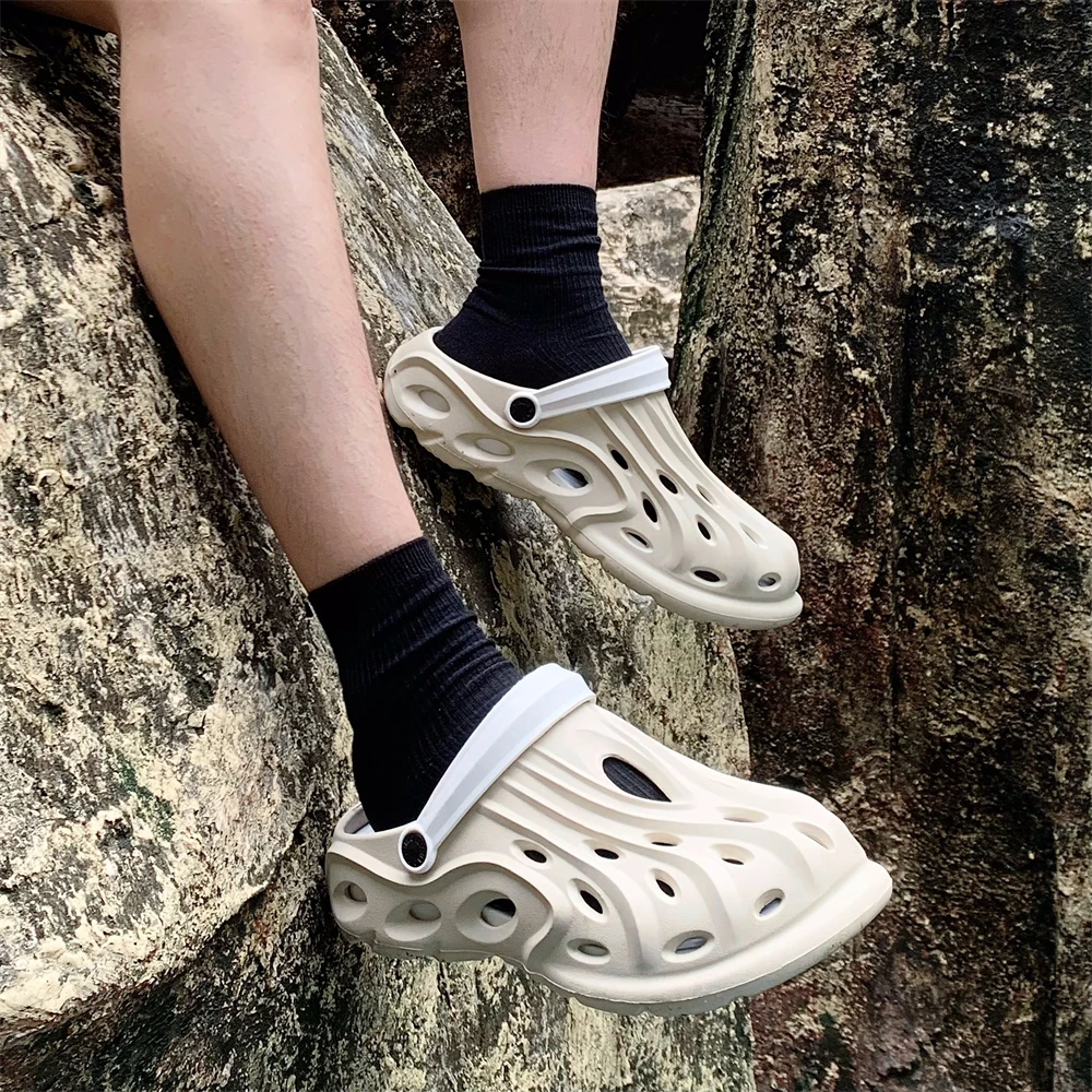 细细条 户外穿夏季运动风男士溯溪鞋开车钓鱼休闲百搭厚底凉拖鞋