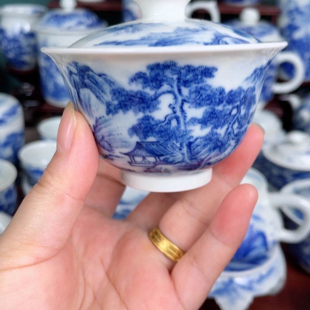 手工手绘青花，青花