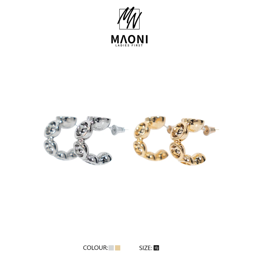 合金耳饰 毛妮Peshe【渐变半球】C型气质轻奢小众耳钉 DX8823