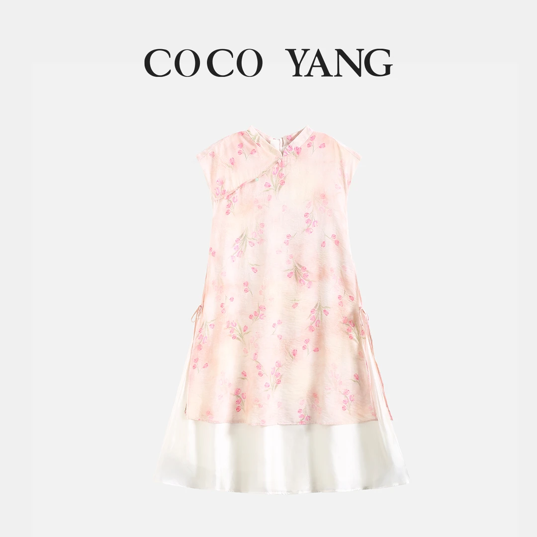 夏季女大童国风旗袍裙精致休闲女童亲子装连衣裙-SU655