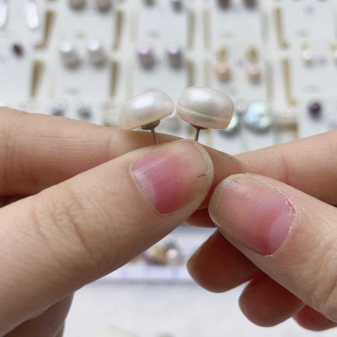 小***帽银S925镶嵌耳饰淡水珍珠