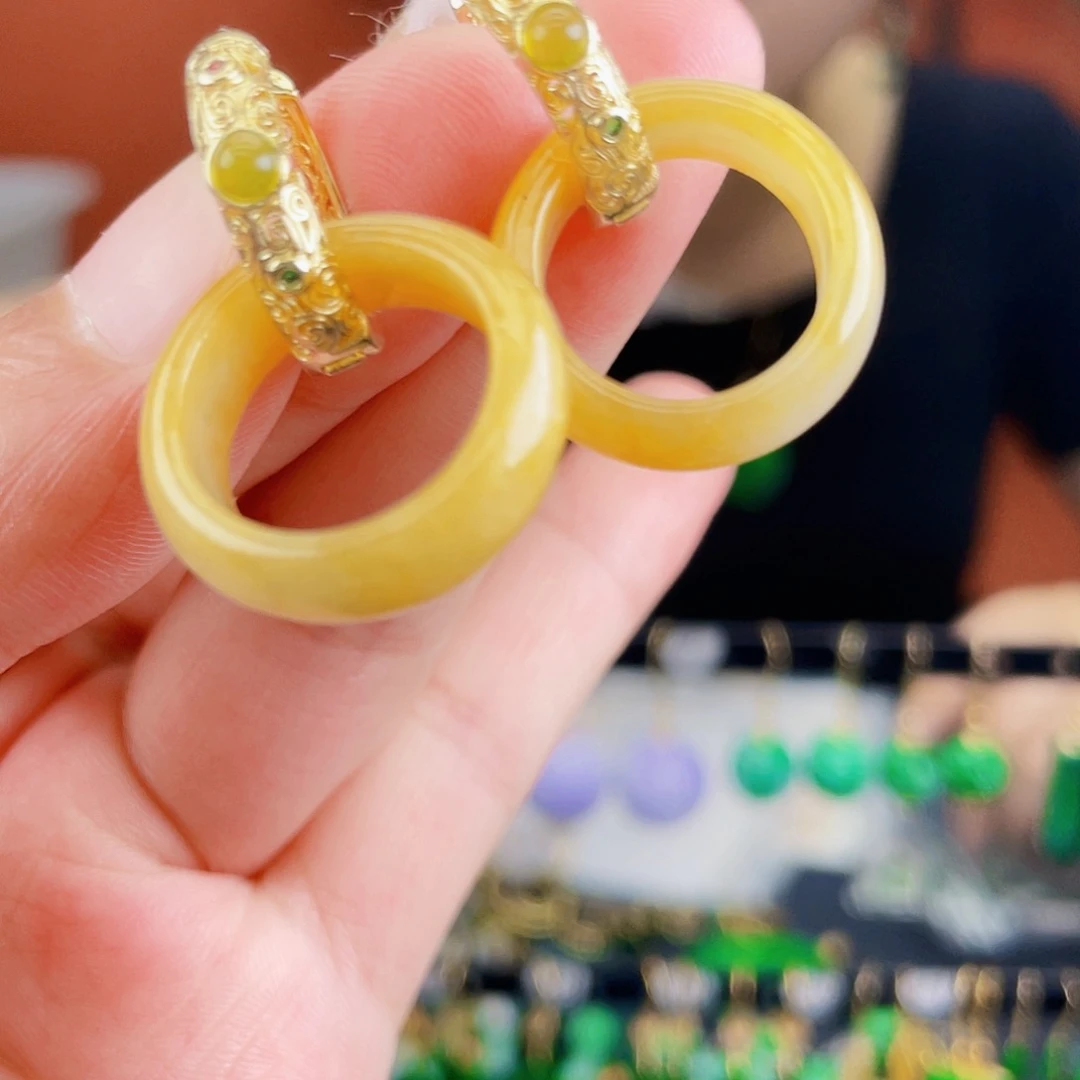 翡翠未镶嵌耳饰饰品