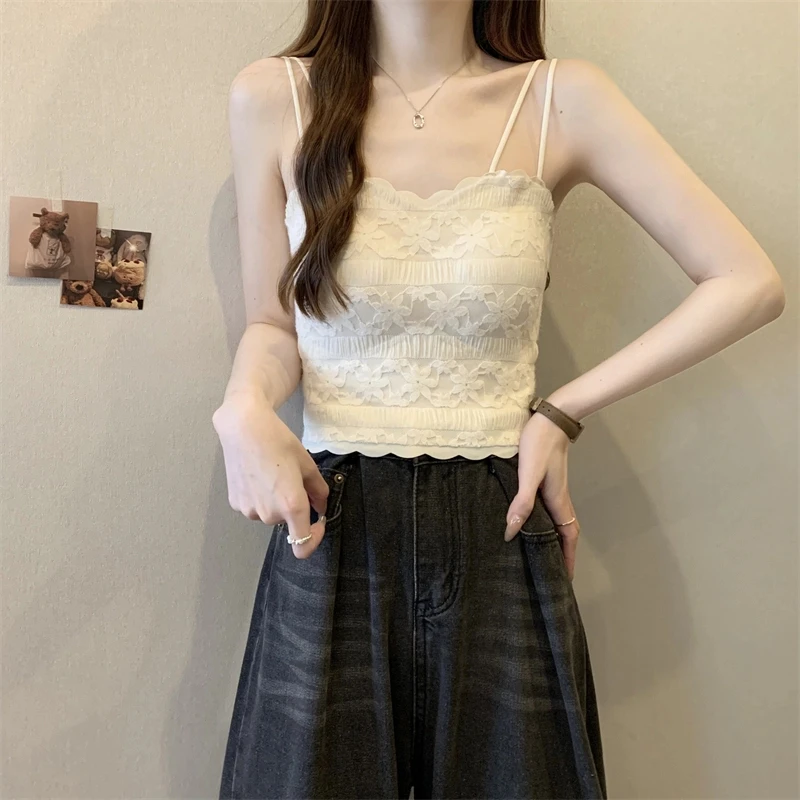 法式美背带胸垫小吊带背心女春季2025年早春新款女士外穿抹胸上衣