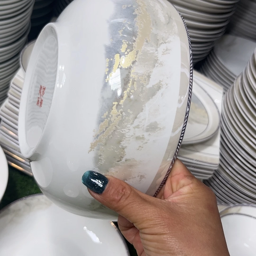 瓷片海岸八寸汤碗两个微瑕