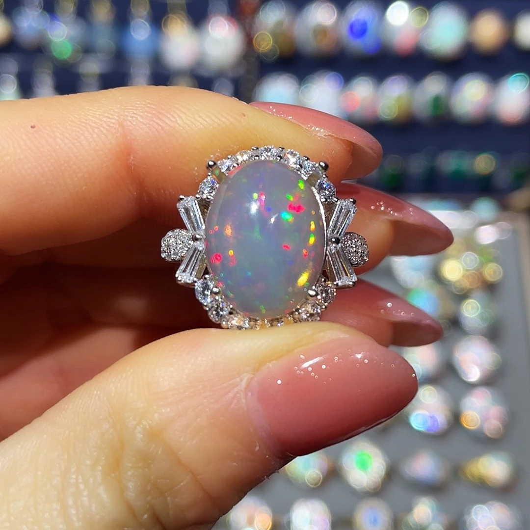 欧泊银S925镶嵌戒指