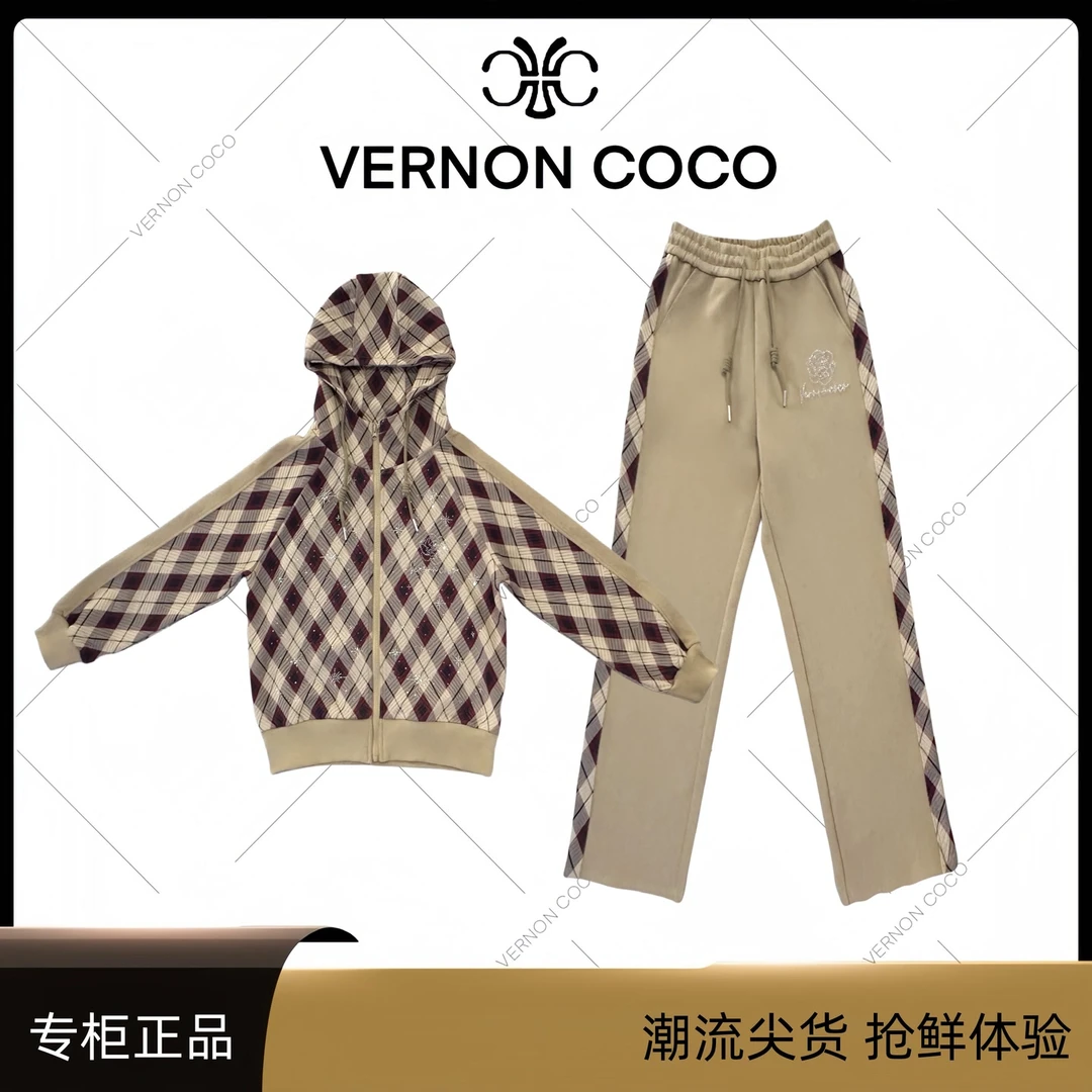 【VERNON COCO】Y30秋季拼接显瘦休闲运动套装VC327