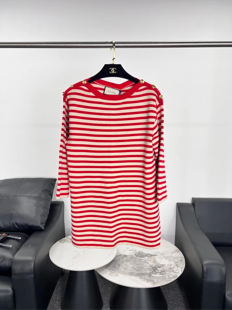 95新 GUCCI/古驰 san0564/GUCCI/古驰/横纹针织衫/尺码L
