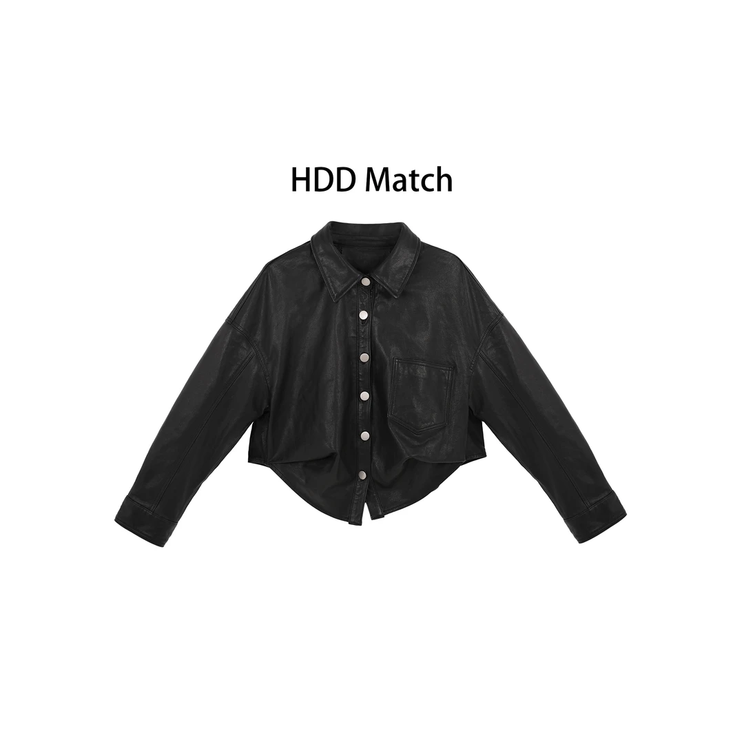 HDD- "晨 曦" 100%绵羊皮 秋季女款设计师定制皮衣外套  Y8441