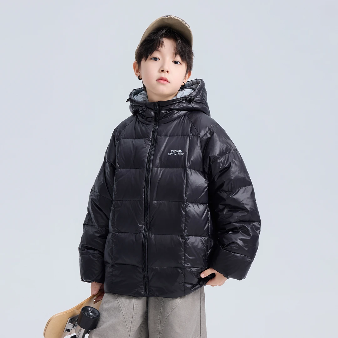 儿童装男童冬装加厚羽绒服外套2025新款大童冬季男孩90白鸭绒保暖