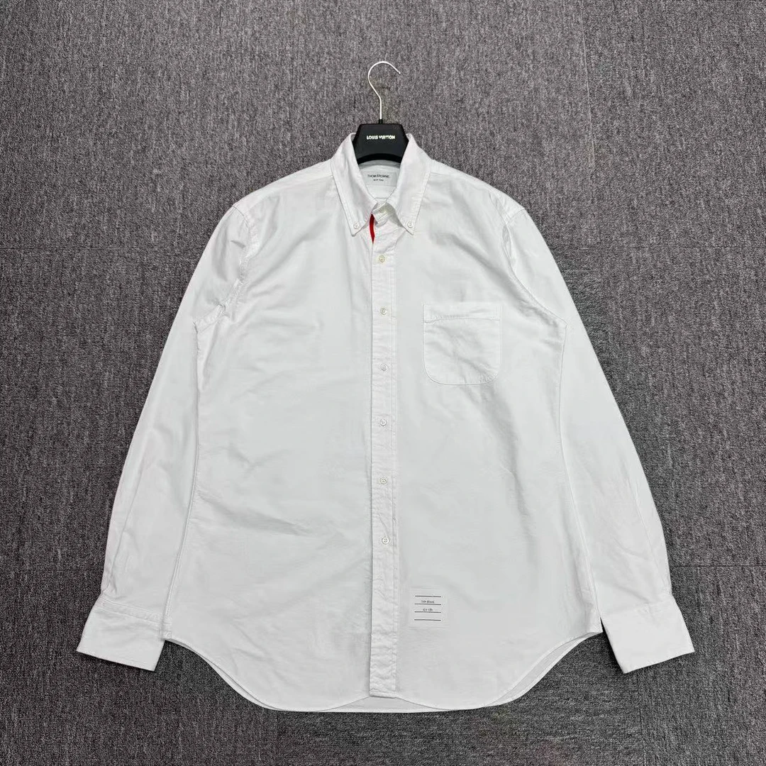 THOM BROWNE 纯色罗缎牛津长袖衬衫/4码/98新/编码11628