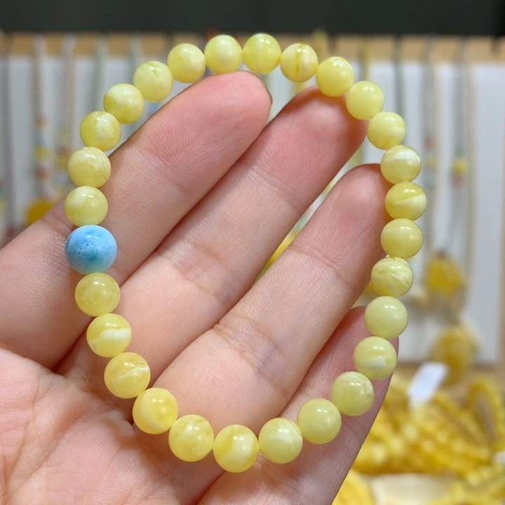 未镶嵌蜜蜡手链6.3mm