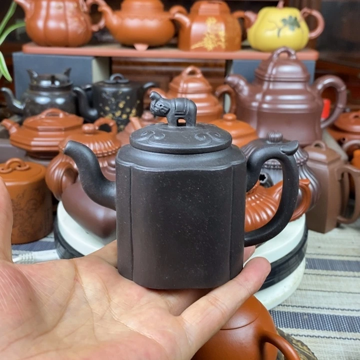 茶壶紫砂万象更新180cc原矿黑金钢特价