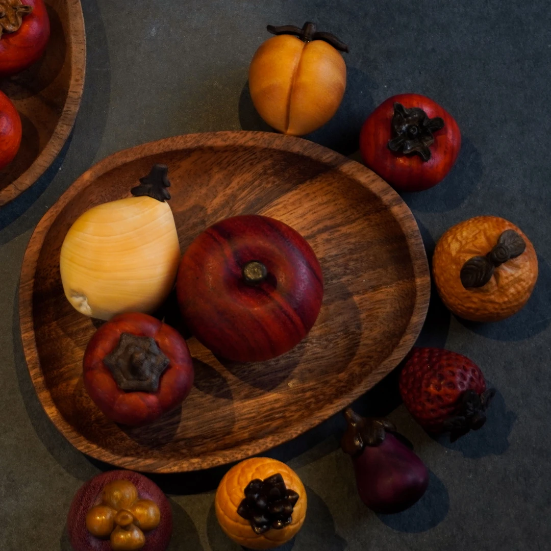 【年货水果对对碰】水果摆件实木新年礼物