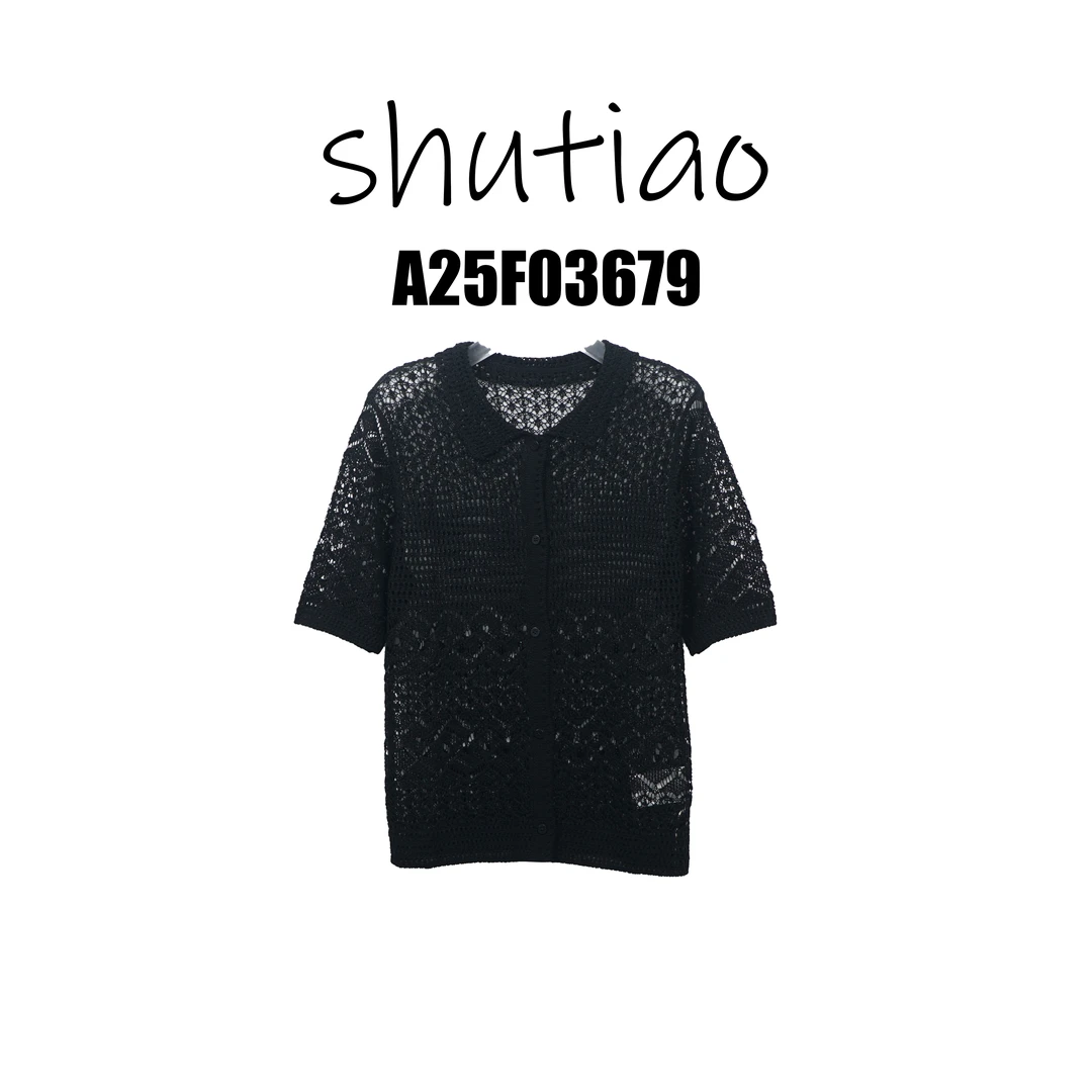 【SHUTIAO】2025夏季：新款小众设计款T恤A25F03679