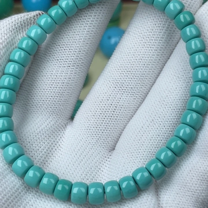 高瓷蓝绿6mm直切单圈