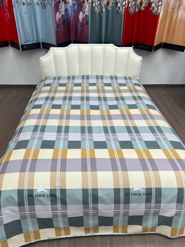 山东正宗老粗布床单（时尚格）3.3X2.4米舒适柔软透气吸汗凉感