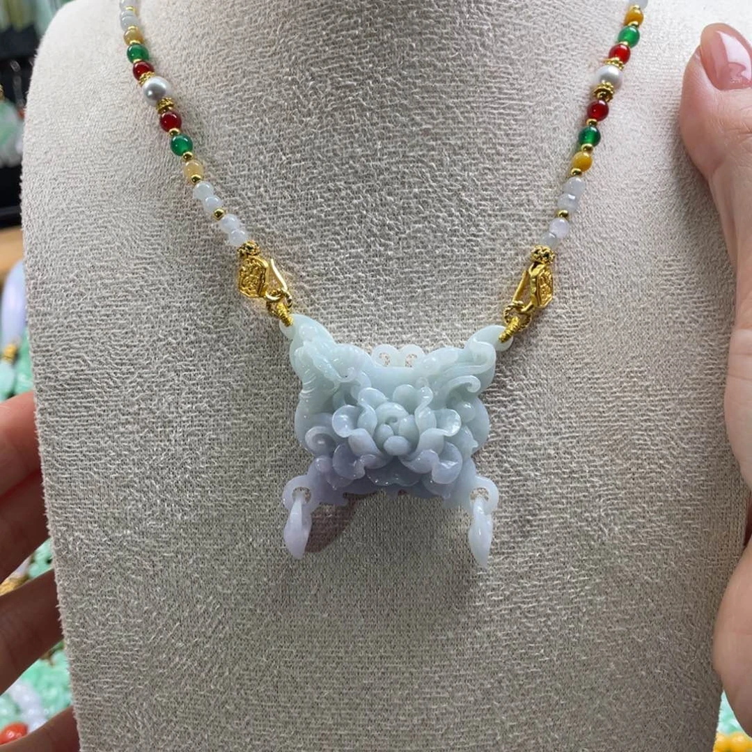 翡翠未镶嵌颈饰代编织