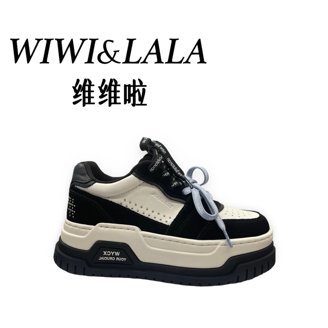 【维维啦】AW25秋款熊猫色牛皮厚底滑板鞋Y 51928-1