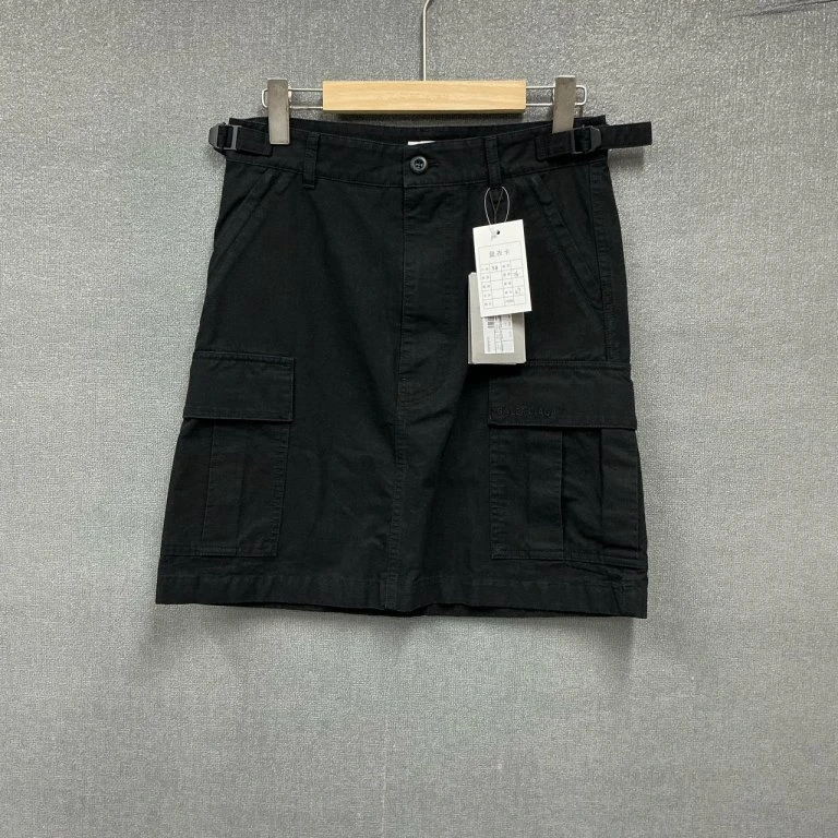 未使用 Balenciaga/巴黎世家 纽扣拉链工装A字裙 带吊34码/0428