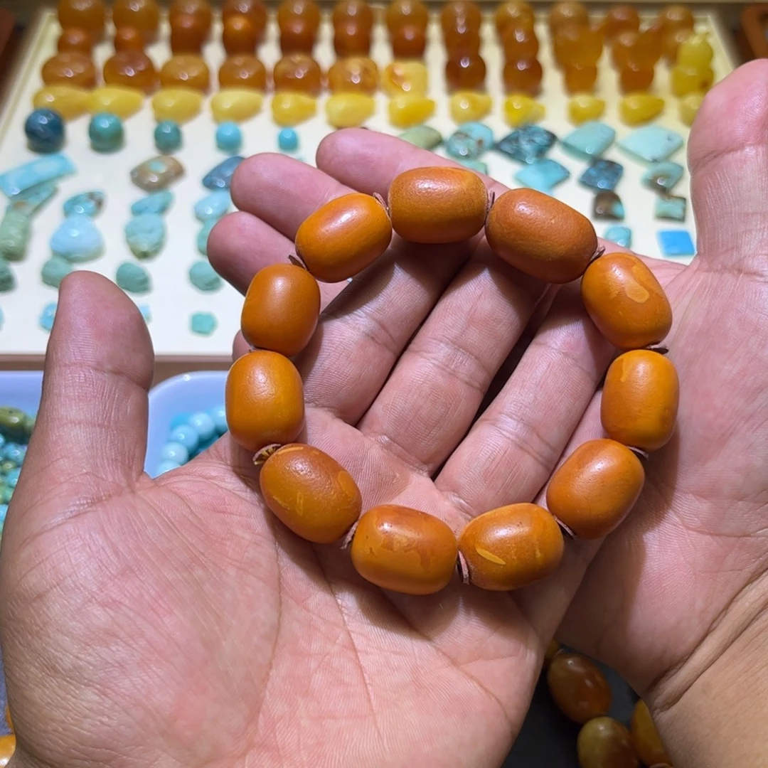 琥珀未镶嵌手链枣珠手串