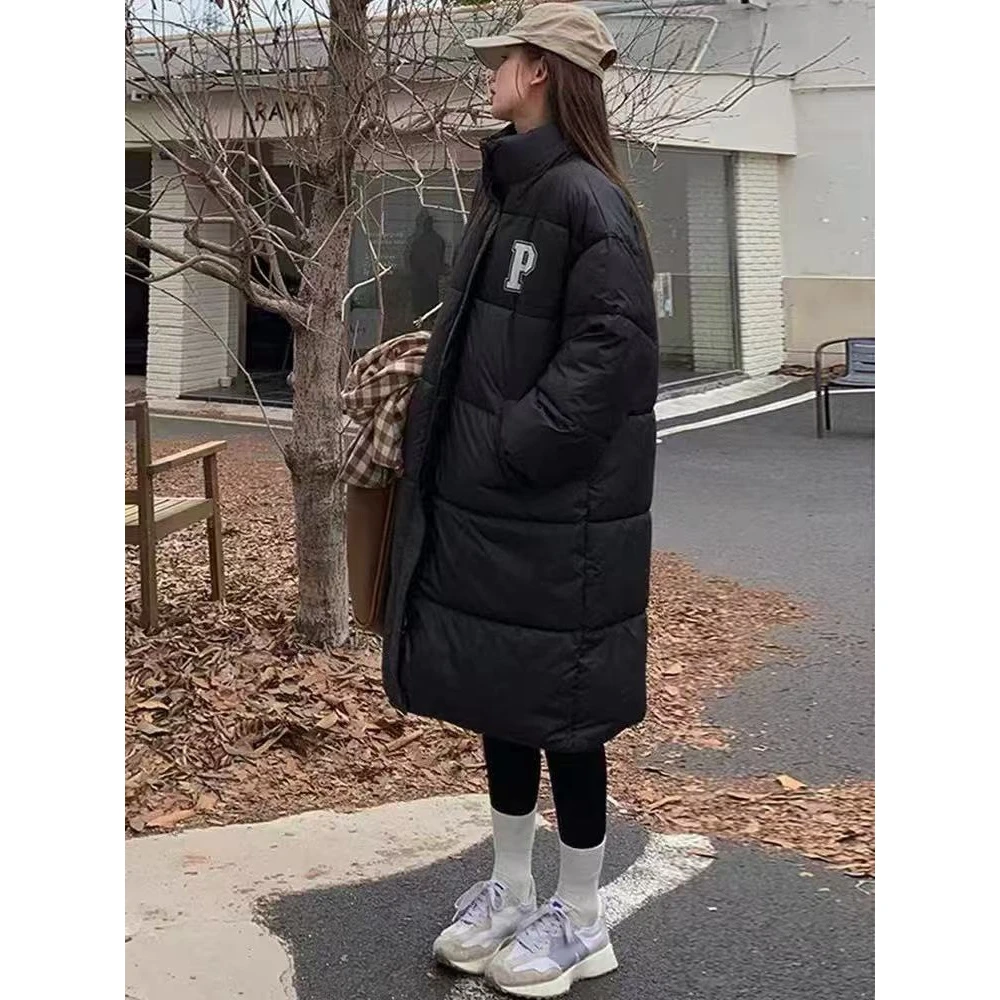 9997 时尚过膝白鸭绒羽绒服冬季新款宽松中长款休闲高级感外套