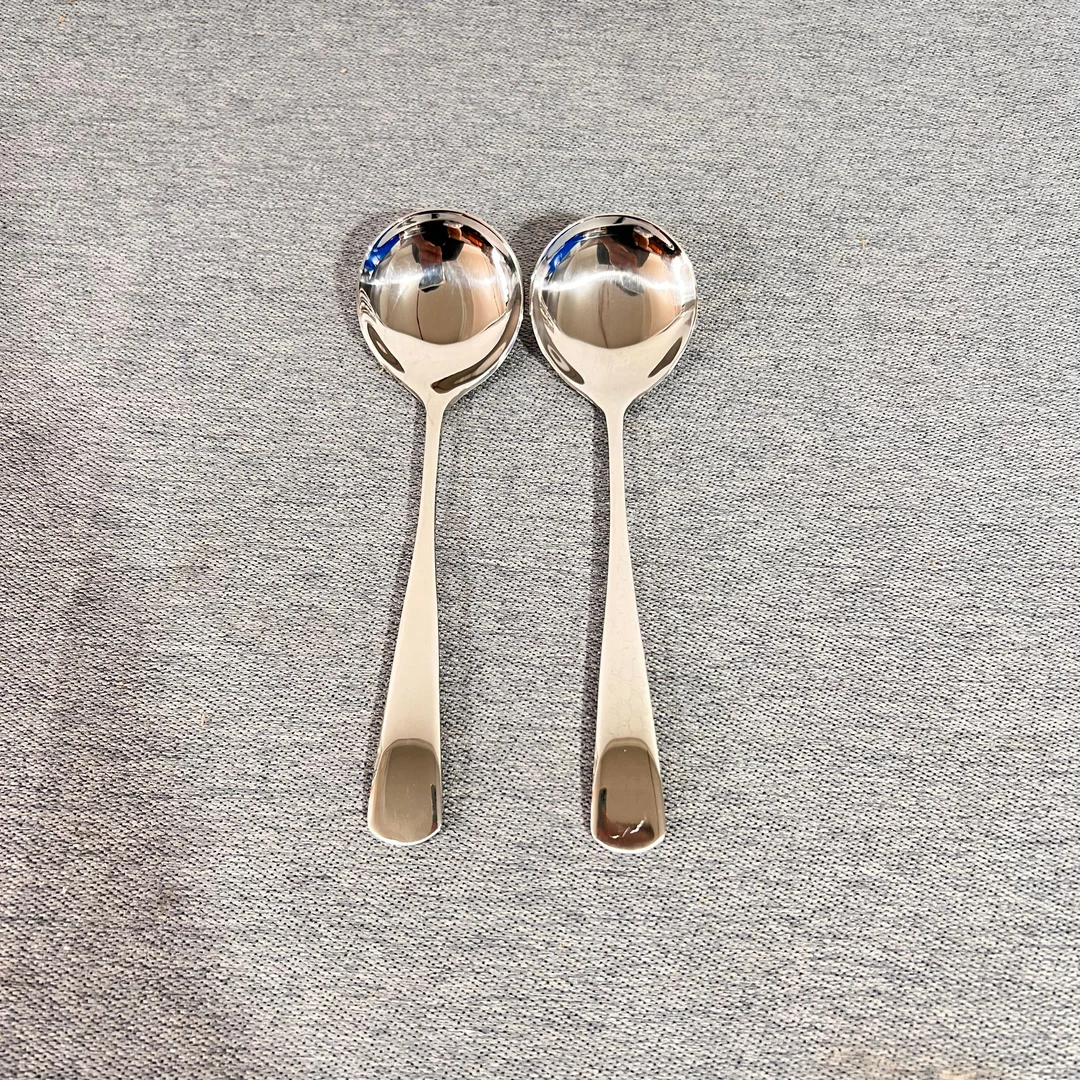 C55 304中号网红勺加厚汤勺圆头饭勺家用圆勺 约长16CM