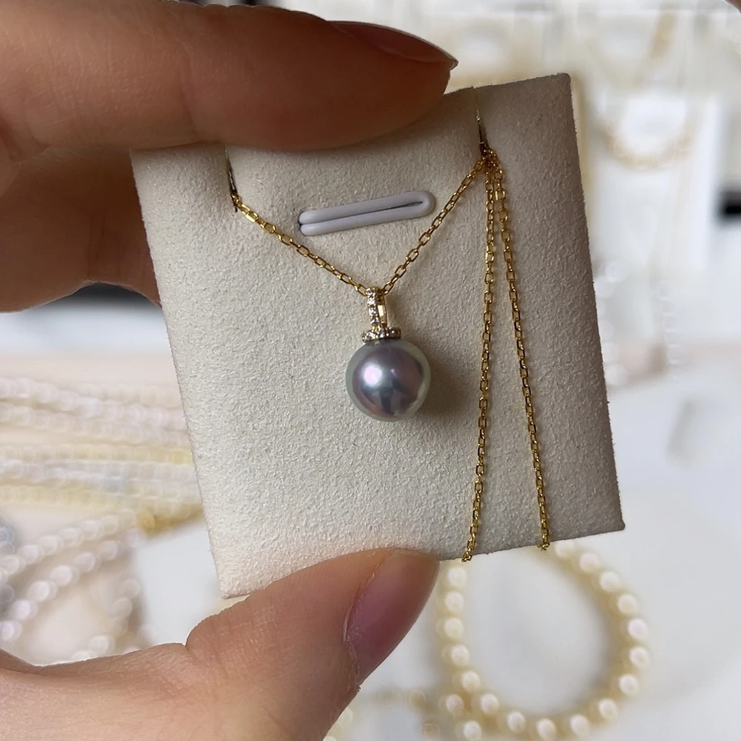 18K金镶嵌颈饰海水珍珠