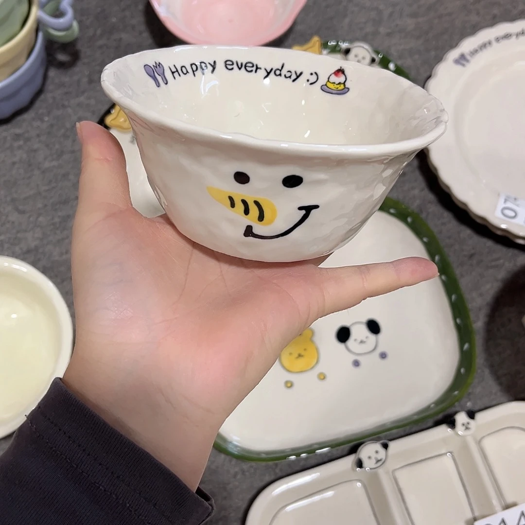 长鼻雪人笑脸5寸陶瓷餐具