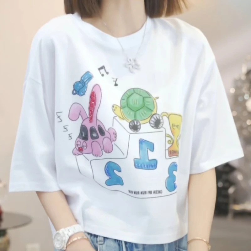 【龟兔赛跑】2025夏季新款休闲潮流轻奢韩版百搭T恤上衣LK2503661