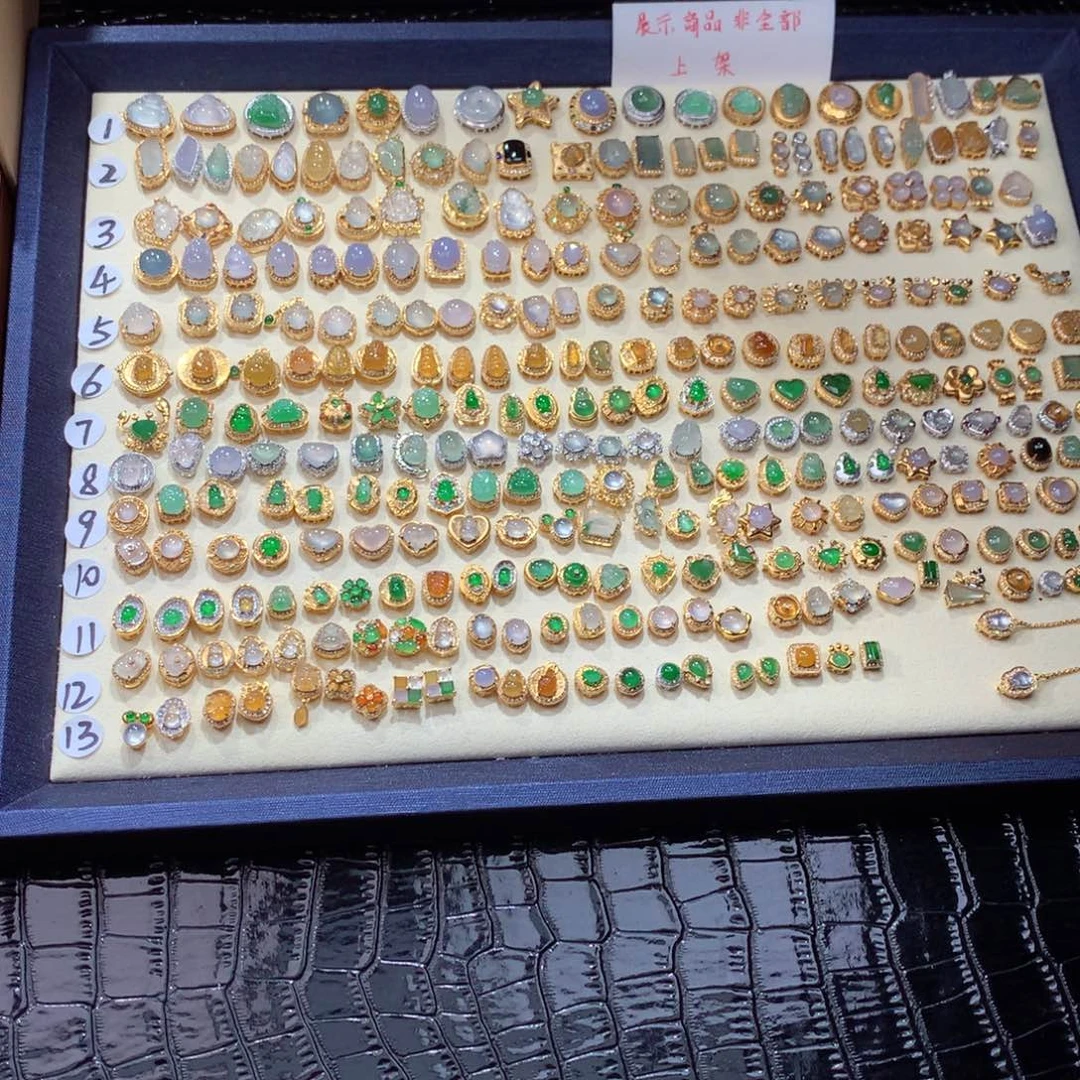 翡翠18K金镶嵌颈饰选款链接