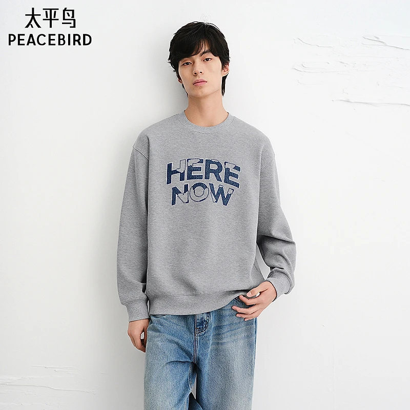 【商场同款】太平鸟男装 25秋季新款圆领套头卫衣痞帅高级B2CRF3443