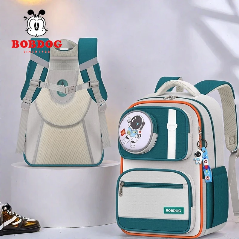 巴布豆背包儿童3-6年级小学生女孩大容量防水包减负护脊男童书包