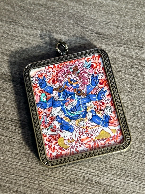 【优惠】大黑天玛哈嘎拉 粉堂纯手绘唐卡作品