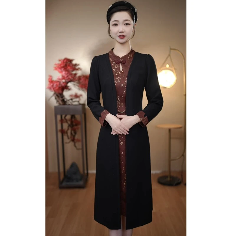 （CS1）2025夏季新款妈妈气质改良旗袍连衣裙【裙角飞扬】