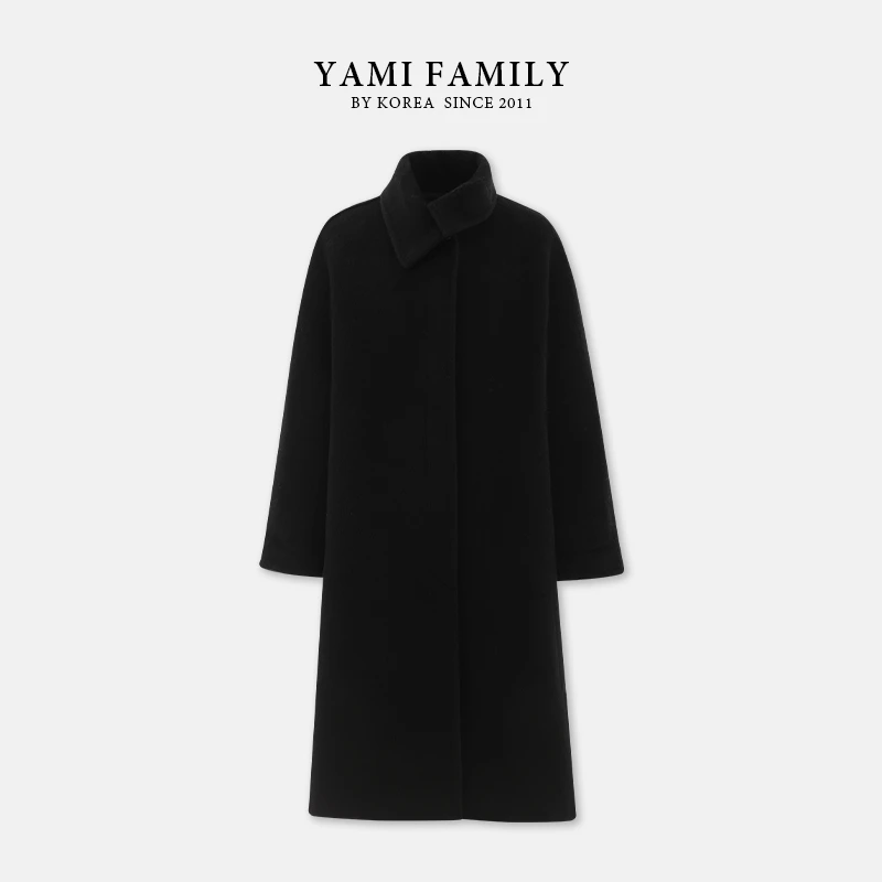 【女王】YM 632 气质时尚羊绒中长款经典双面翻领羊毛大衣