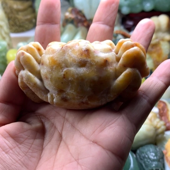 嗯***蛇纹石玉未镶嵌岫玉手把件