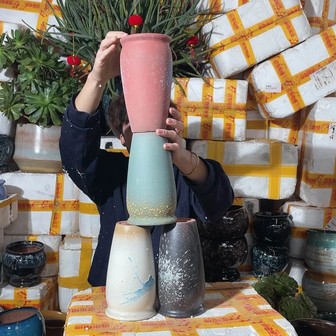 红陶宜兴紫砂花盆