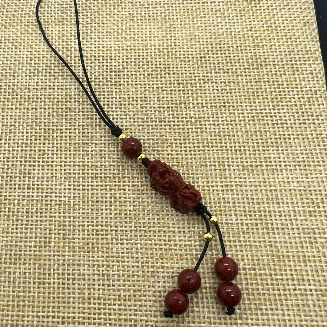 含辰砂工艺品晶体砂貔貅手工编复古小巧情侣钥匙扣链GJ2008