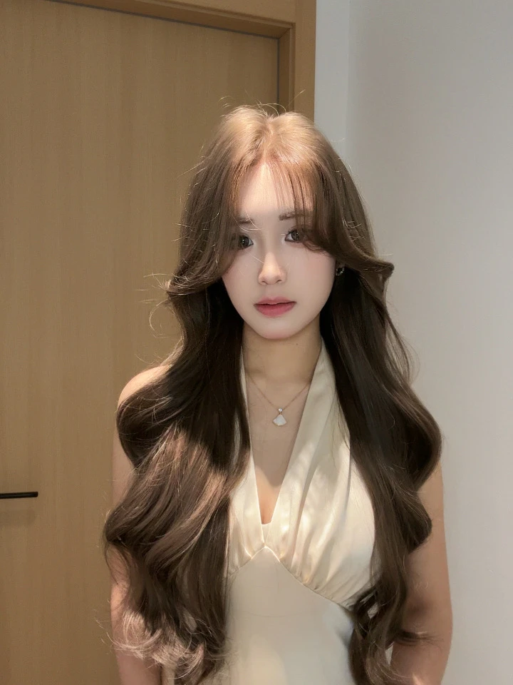 假发女手织蕾丝款全头套榛果灰棕色法式慵懒日常百搭仿真发丝女款