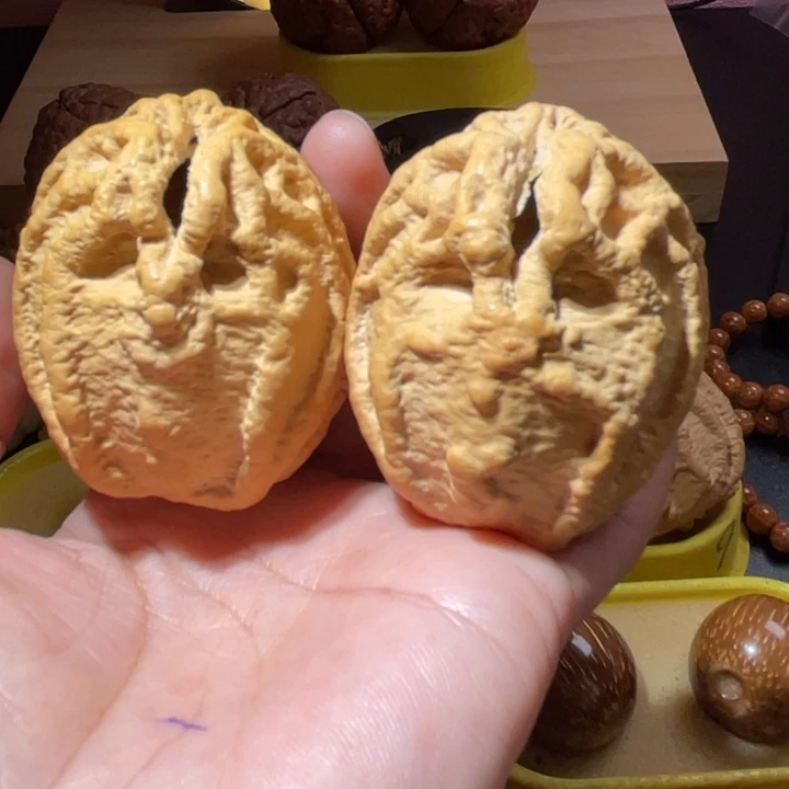 桃核把件鬼脸乾坤核47微瑕