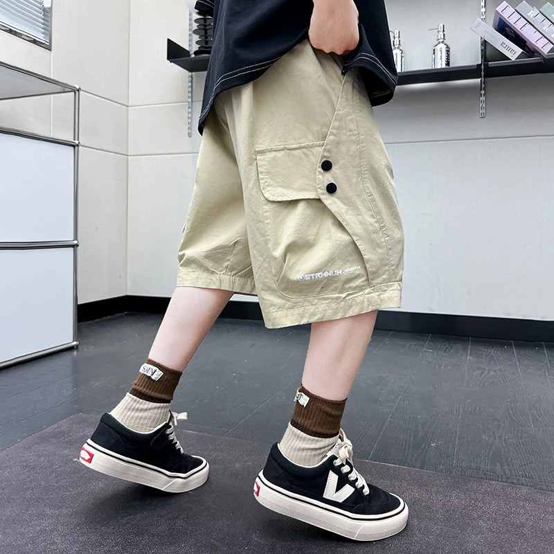 男童工装短裤夏季薄款中大儿童夏款裤子五分中裤痞帅炸街2025新款