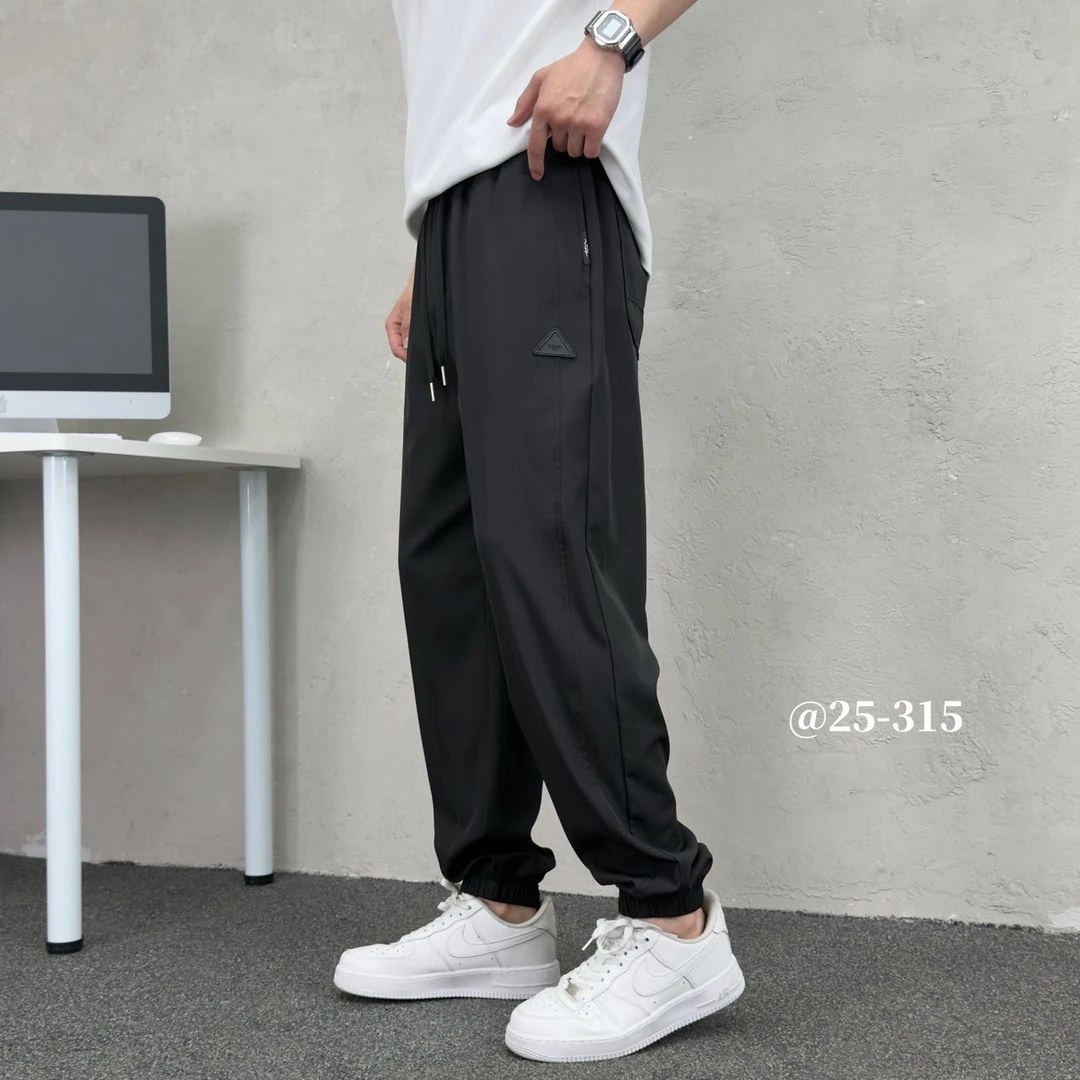2025新款春夏男士休闲裤卫裤简约纯色束脚运动裤显瘦百搭潮流韩版