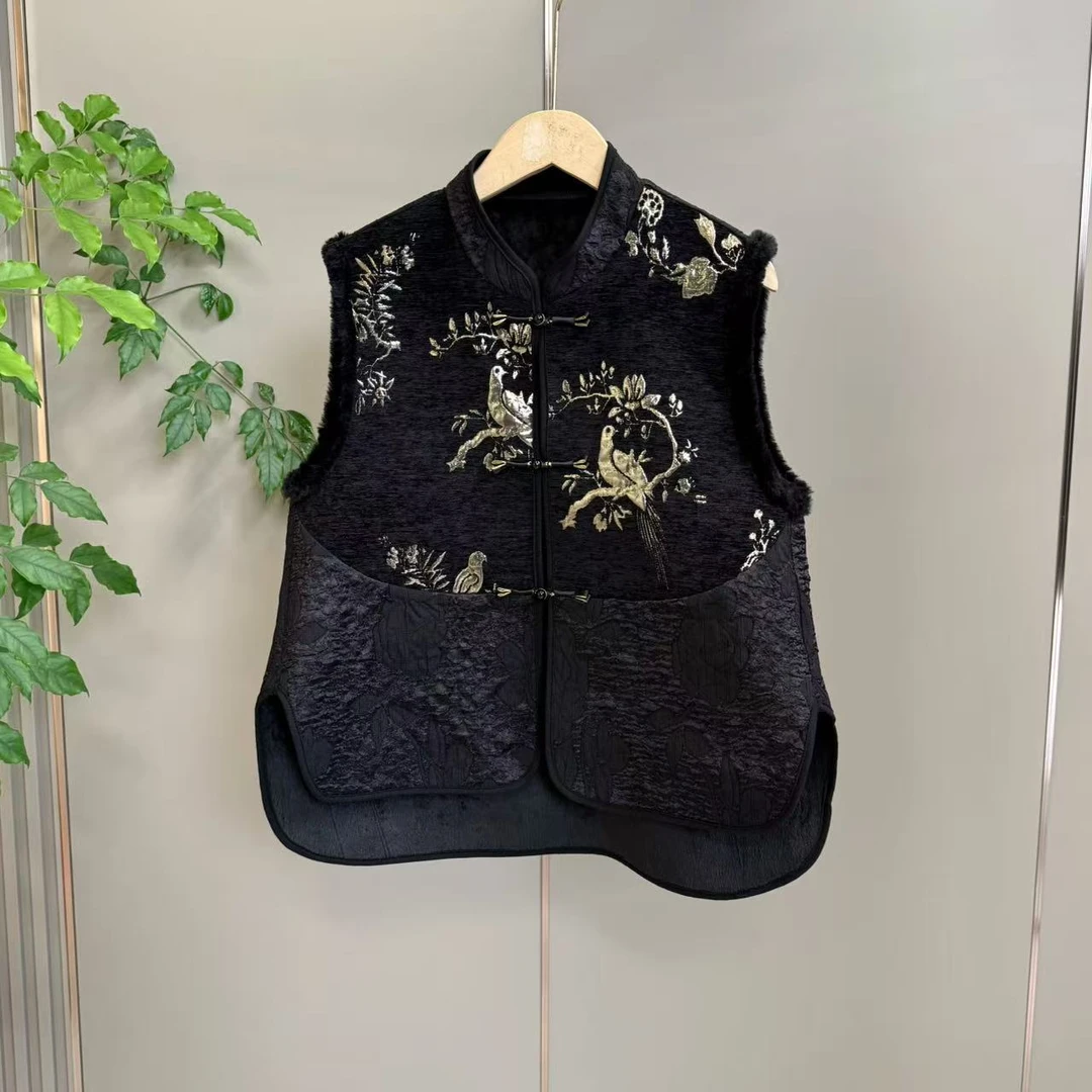 899中国风新中式唐装时尚加绒复古时尚套装冬季马甲