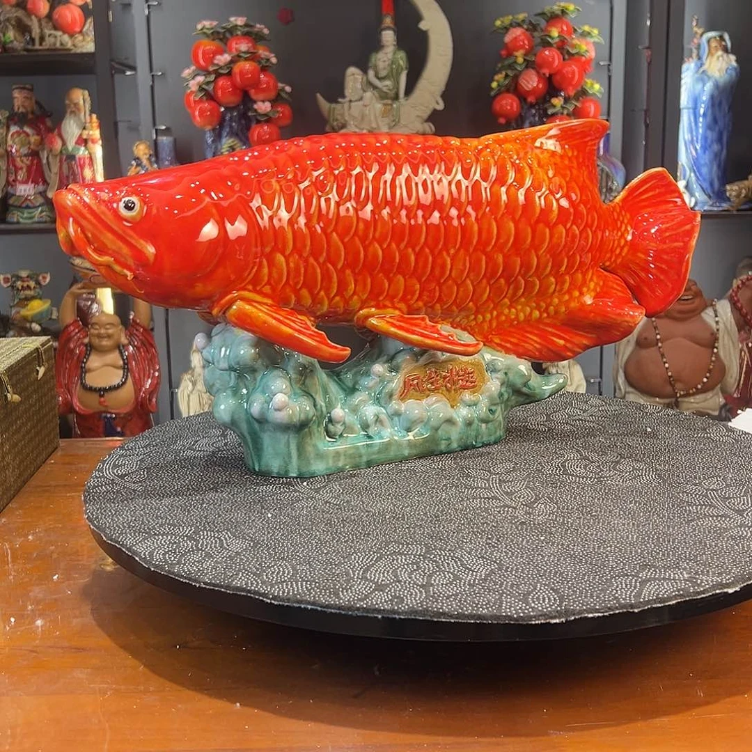 金龙鱼纯手工制作石湾陶艺