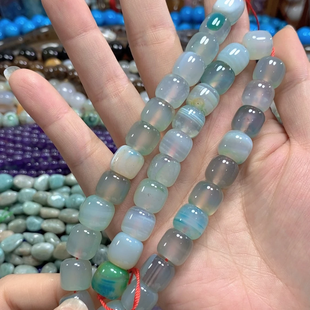 玛瑙/玉髓足银镀金镶嵌珠宝半成品玛瑙老型一条卡12mm