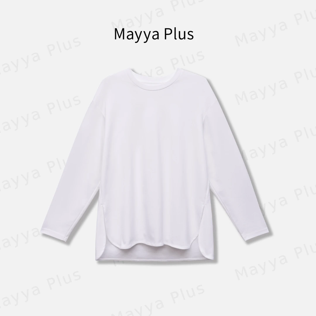 【留白美学】Mayya Plus麦芽定制流光风休闲打底衫T恤上衣32537191