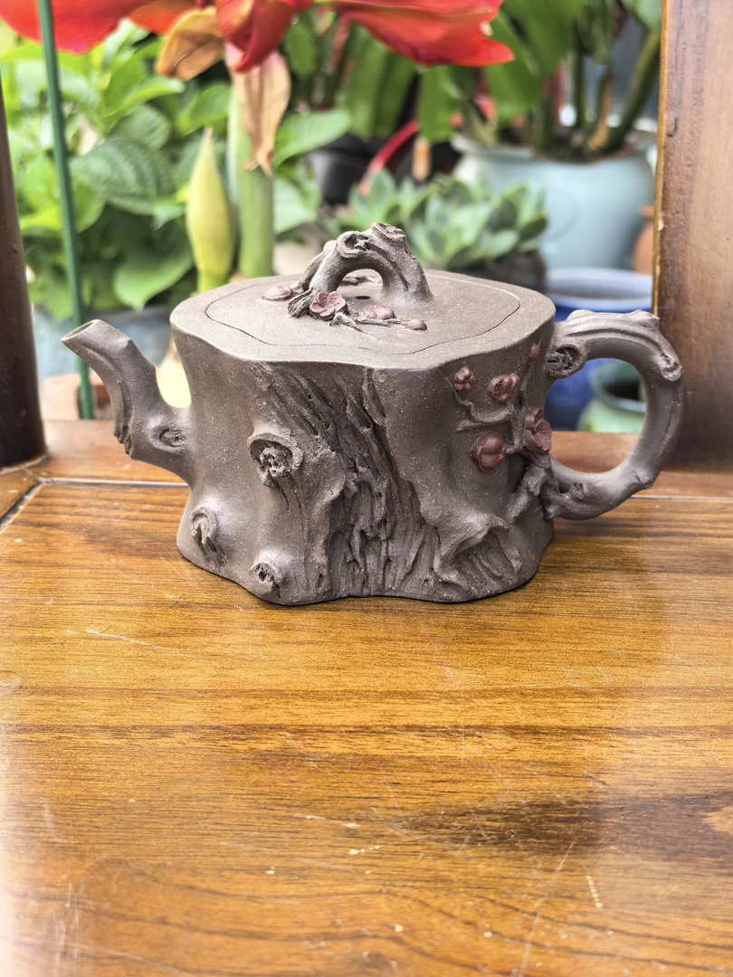 梅桩全手工花器紫砂壶纯手工